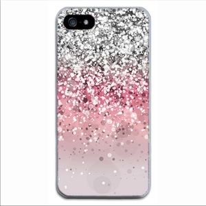 Pink & Silver Glitter Design Cell Phone Case NEW